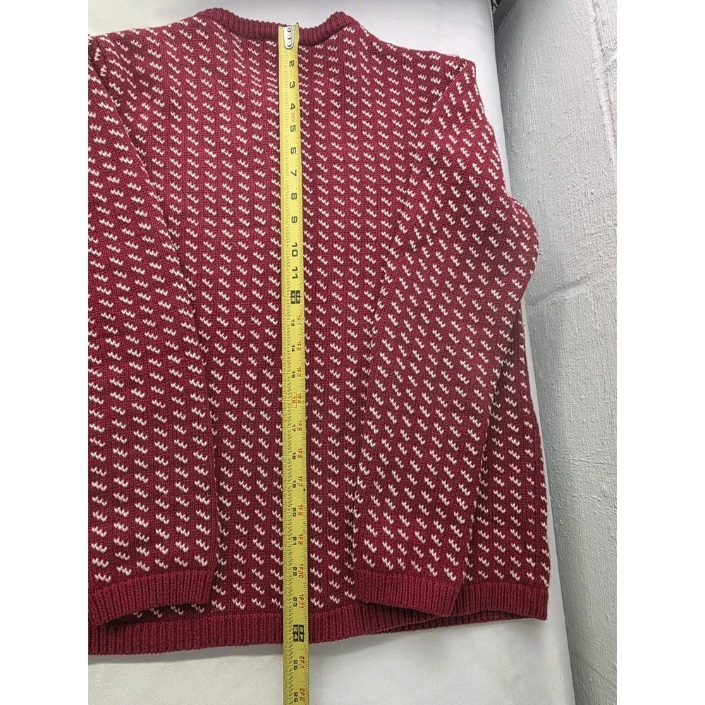 LL Bean Birdseye Cotton‎ Wool Knit Sweater Jacket Nordic Pewter Buttons Womens L